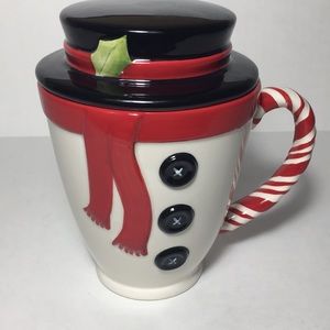 HALLMARK Christmas Snowman Top Hat Lid Covered Mug
